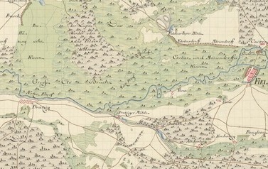 Wieleń 1789 r. - Noteć na mapie Dystryktu Nadnoteckiego. Źr&oacute;dło GrafikaHistoryczna.pl