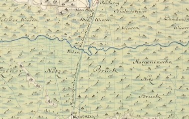 1789 r.-Noteć na mapie Dystryktu Nadnoteckiego. Źr&oacute;dło GrafikaHistoryczna.pl